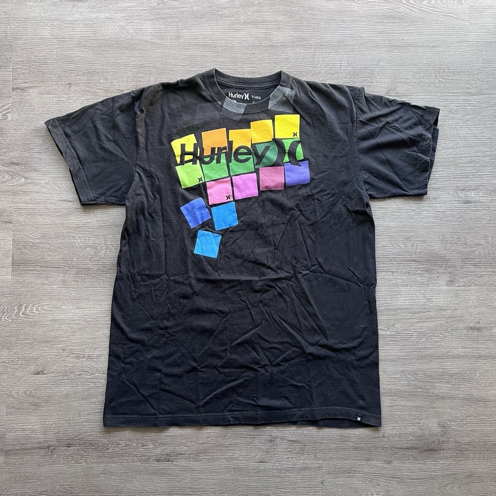 Vintage Y2K Hurley Surf Faded Grunge Black T Shirt Size XL